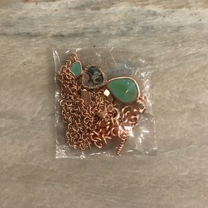 Rose gold necklace with teal stone
